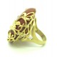 Flower and stone ring golden