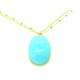 Oval necklace with precious stone
