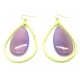 Oval earring with stone